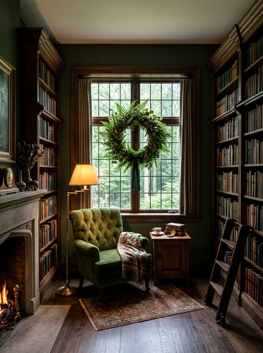 Fern Window Wreath - 25 Spring Window Wreath Ideas