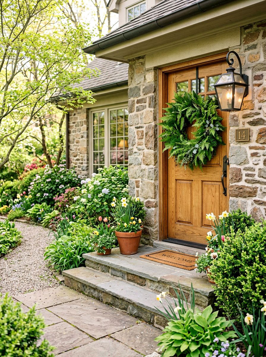 Fern Wreath For Front Door - 25 Spring Fern Decor Ideas