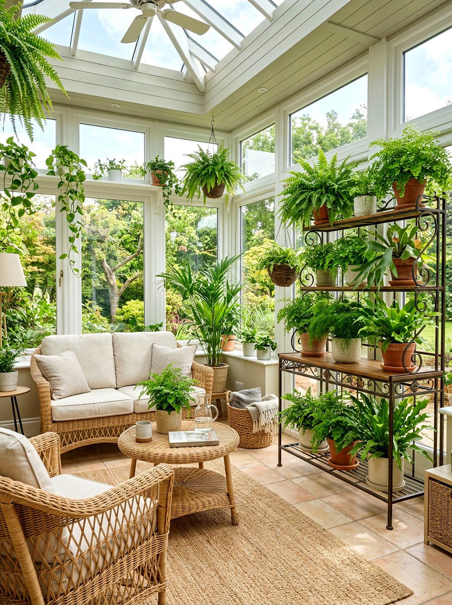 Fern collection sunroom - 25 Spring Botanical Decor Ideas