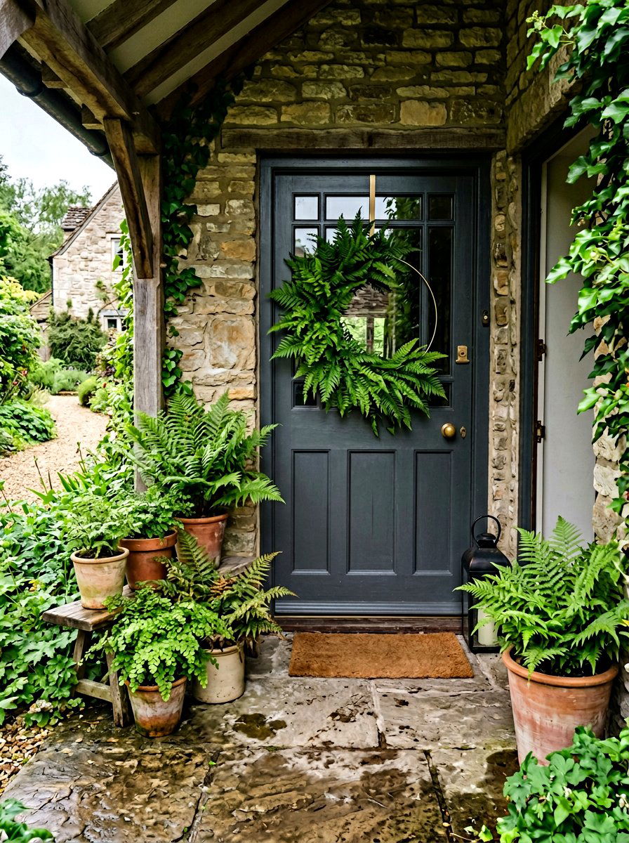 Fern leaf half wreath - 25 Spring Half Wreath Ideas