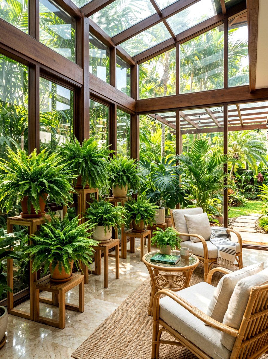 Fern sunroom arrangement - 25 Spring Greenery Decor Ideas