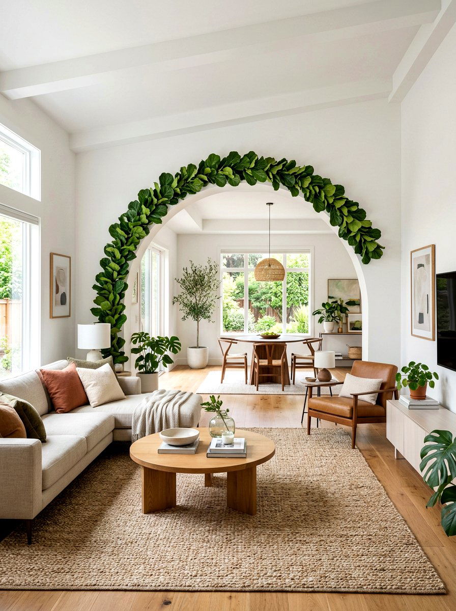 Ficus Leaf Archway Garland - 25 Spring Greenery Garland Ideas