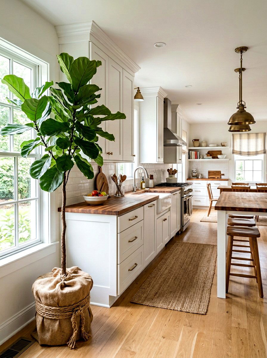 Fiddle Leaf Fig With Burlap Wrap Base - 25 Spring Fiddle Leaf Fig Styling Ideas