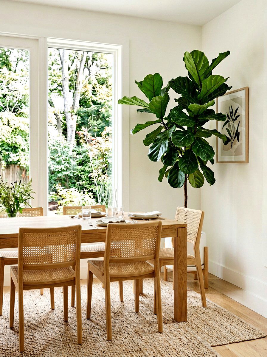 Fiddle leaf fig corner - 25 Spring Greenery Decor Ideas