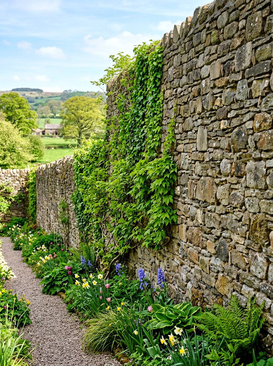 Fieldstone Feature Wall - 25 Spring Stone Garden Decor Ideas