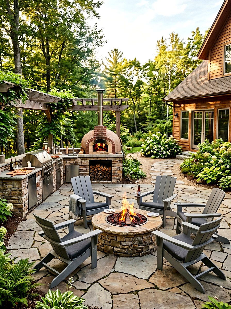 Fire pit lounge area - 25 Spring Outdoor Kitchen Decor Ideas