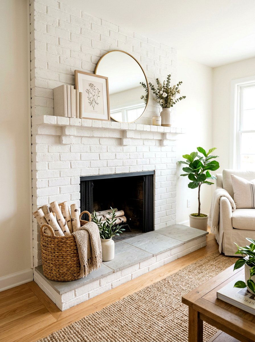 Fireplace Hearth Basket Decor - 25 Spring Seagrass Basket Decor Ideas