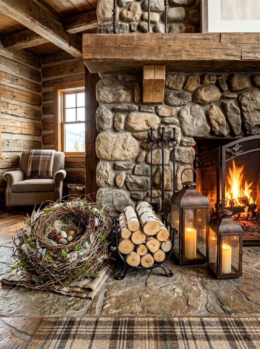 Fireplace Hearth Decor - 25 Spring Bird Nest Decor Ideas