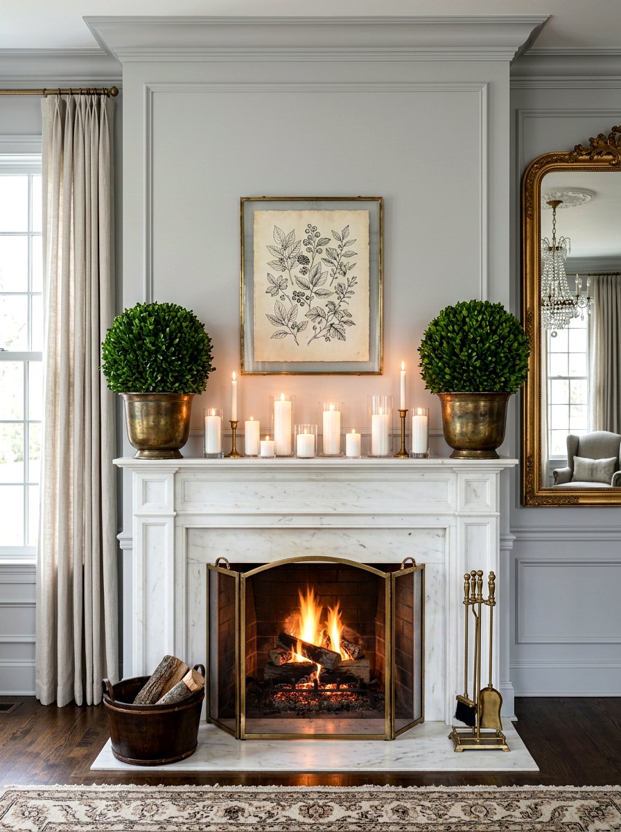 Fireplace Mantel Boxwood Topiary - 25 Spring Boxwood Topiary Ideas