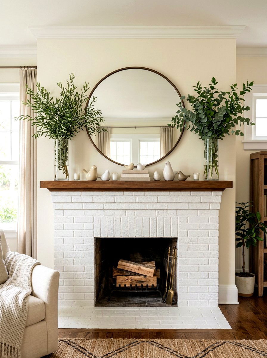Fireplace Mantel Decor - 25 Spring Cleaning Decor Ideas