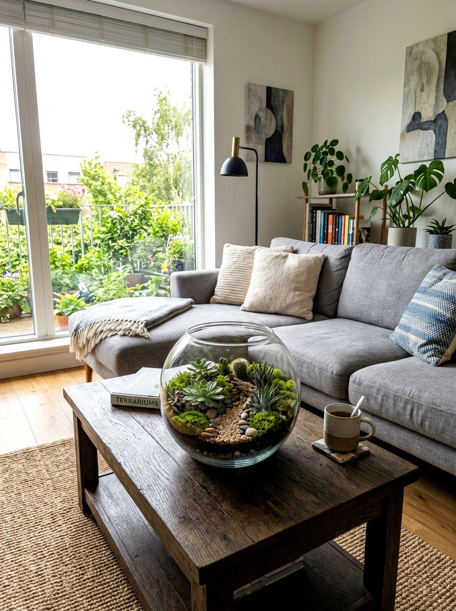 Fishbowl terrarium plants - 25 Spring Free Decor Ideas