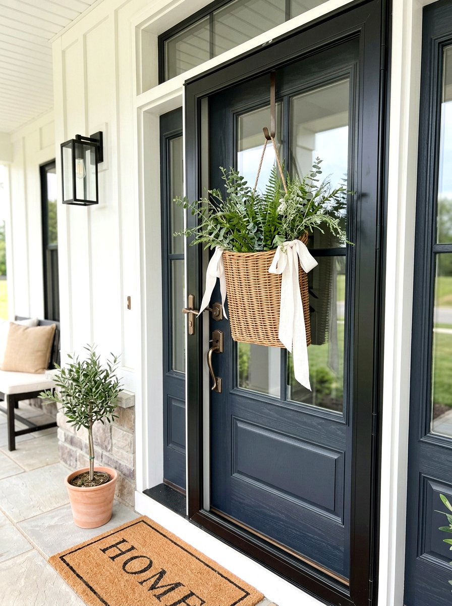 Flat Back Door Basket - 25 Spring Door Basket Ideas