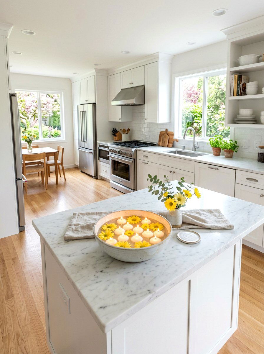 Floating Candle Bowl - 25 Spring Candle Holder Ideas