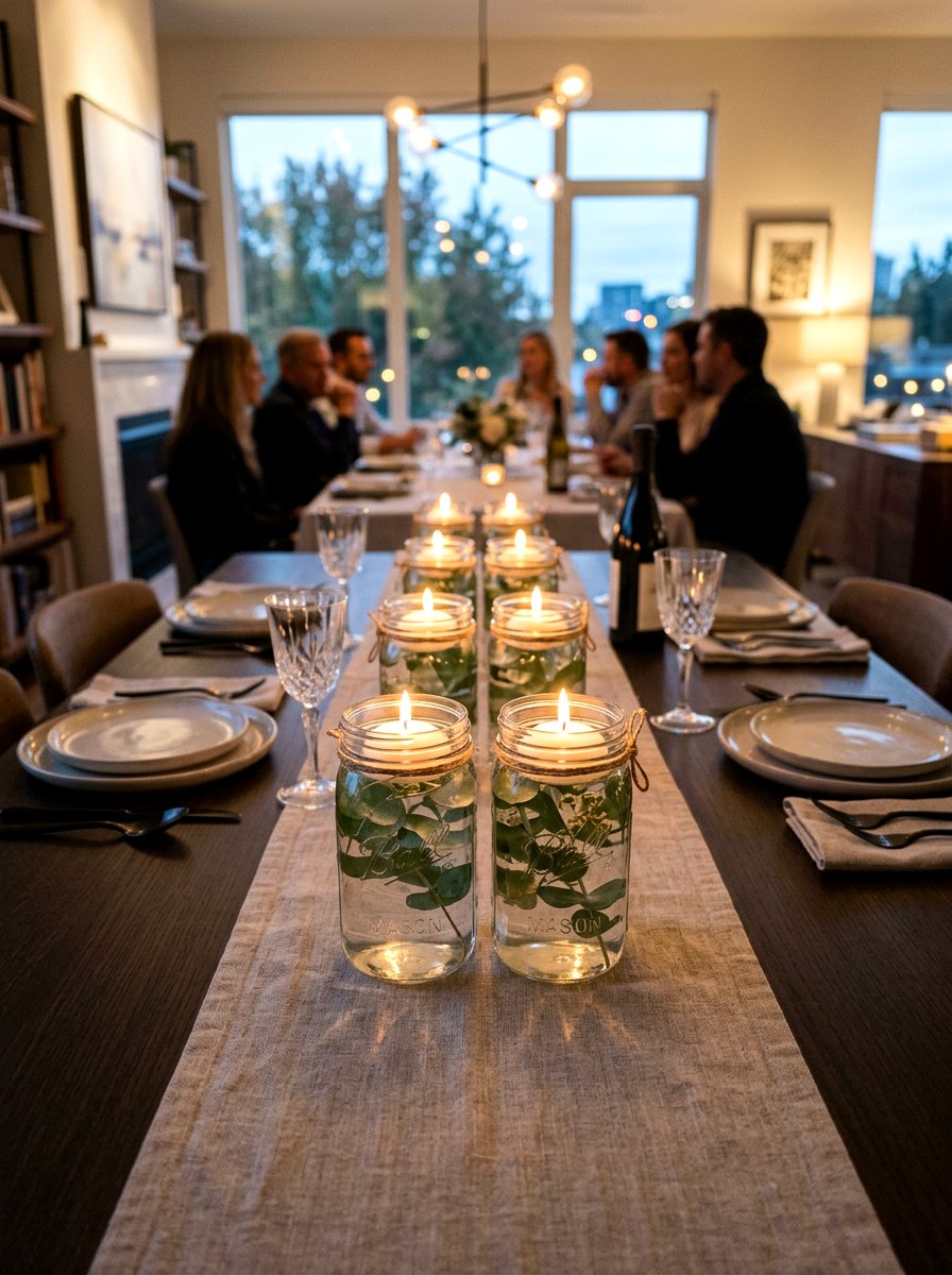 Floating Candle Mason Jar - 25 Spring Mason Jar Centerpiece Ideas