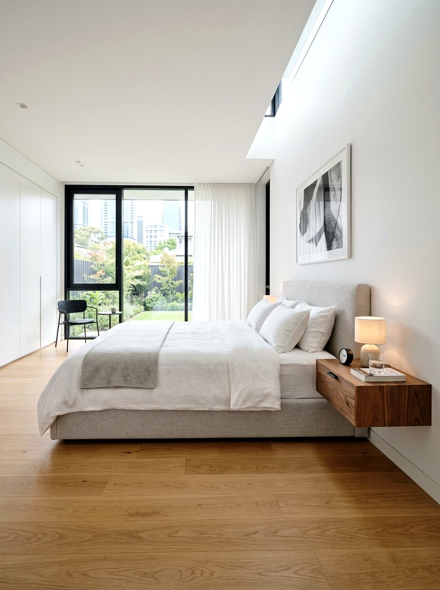 Floating Nightstand - 25 Spring Bedroom Nightstand Styling Ideas