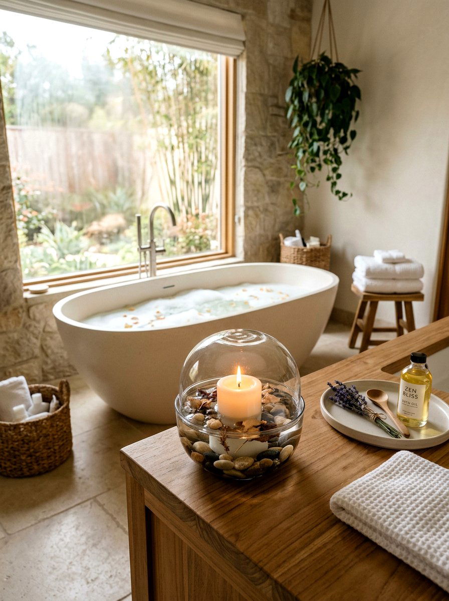 Floating Pillar Candle - 25 Spring Glass Cloche Ideas