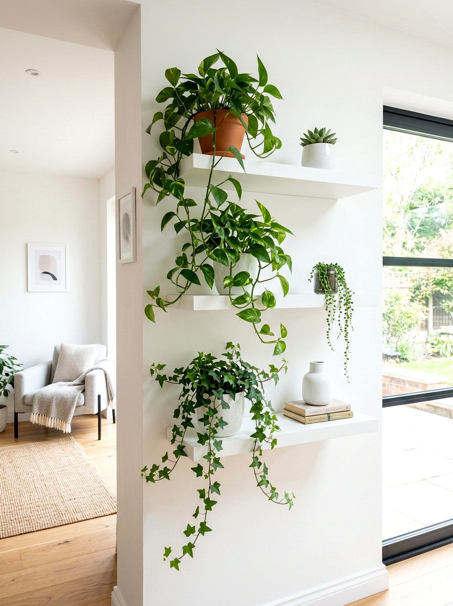 Floating Plant Shelf - 25 Spring Sprout Decor Ideas