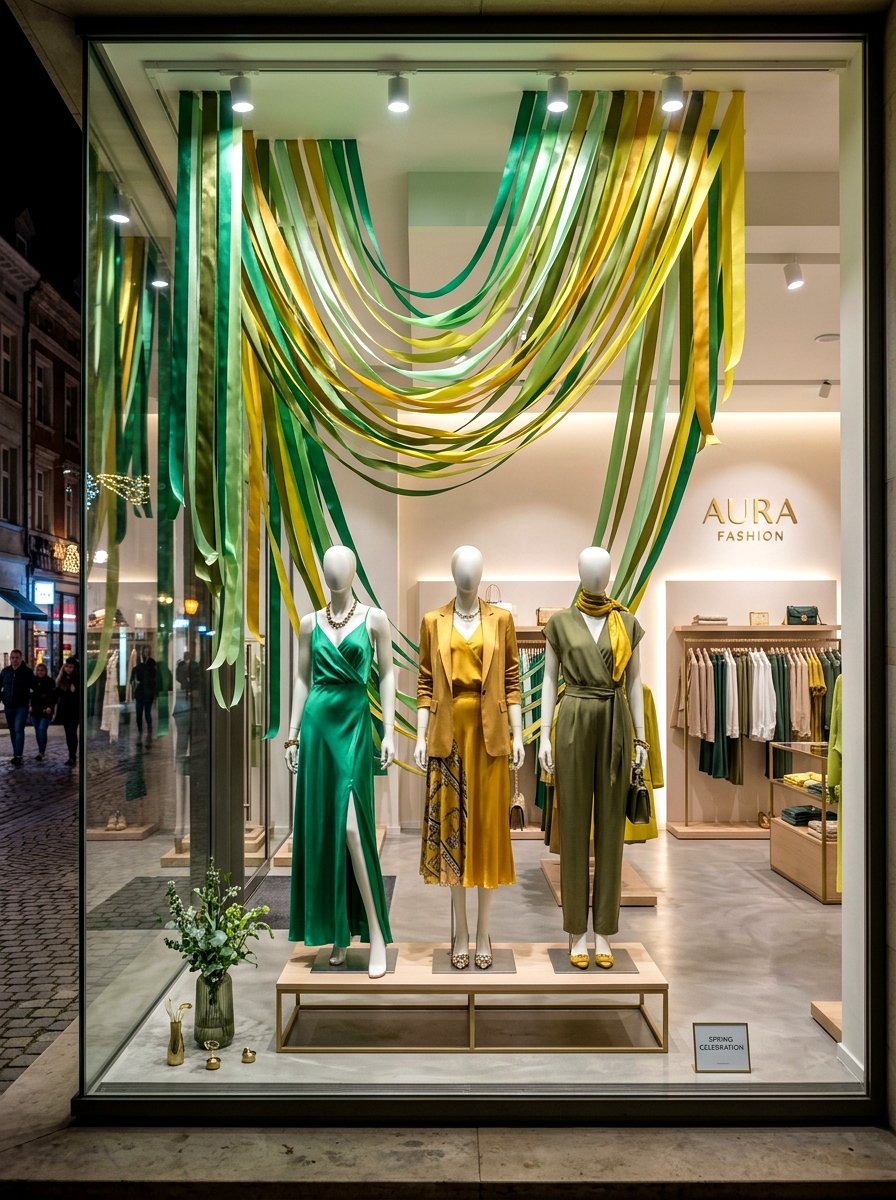 Floating Ribbon Streamers - 25 Spring Shop Window Ideas