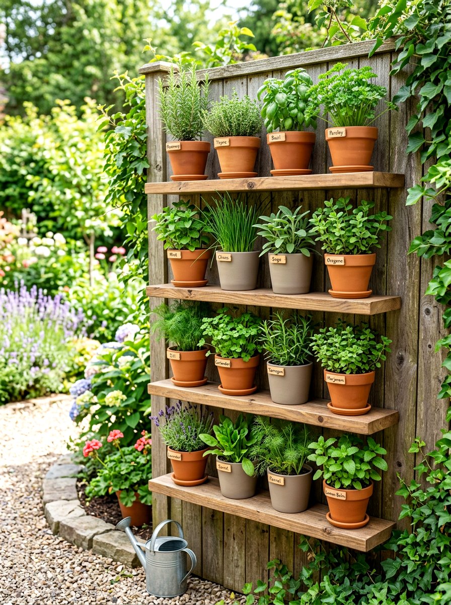 Floating Shelf Herb Garden - 25 Spring Herb Garden Decor Ideas