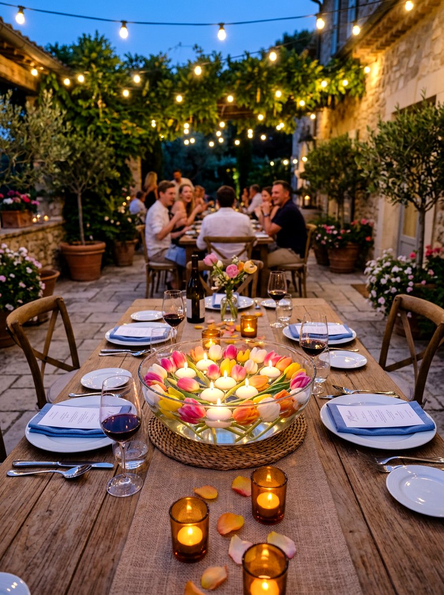 Floating Tulip Centerpiece - 25 Spring Tulip Centerpiece Ideas