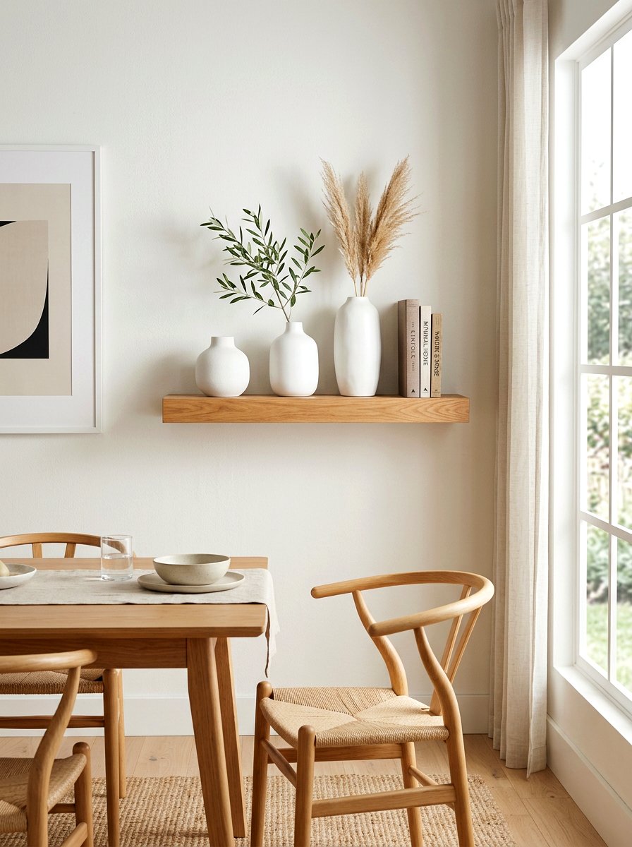 Floating Wood Shelf - 25 Spring Room Makeover Ideas