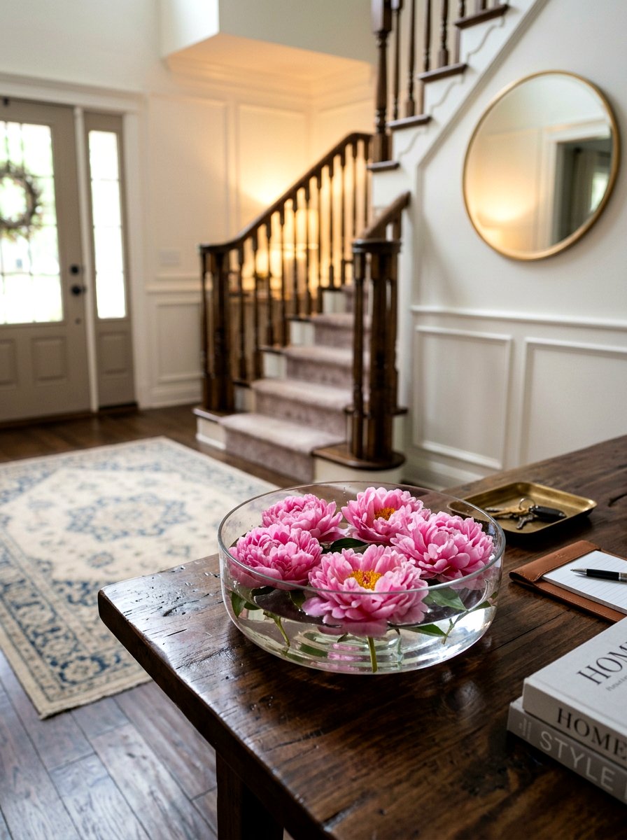 Floating peony bowl - 25 Spring Peony Centerpiece Ideas