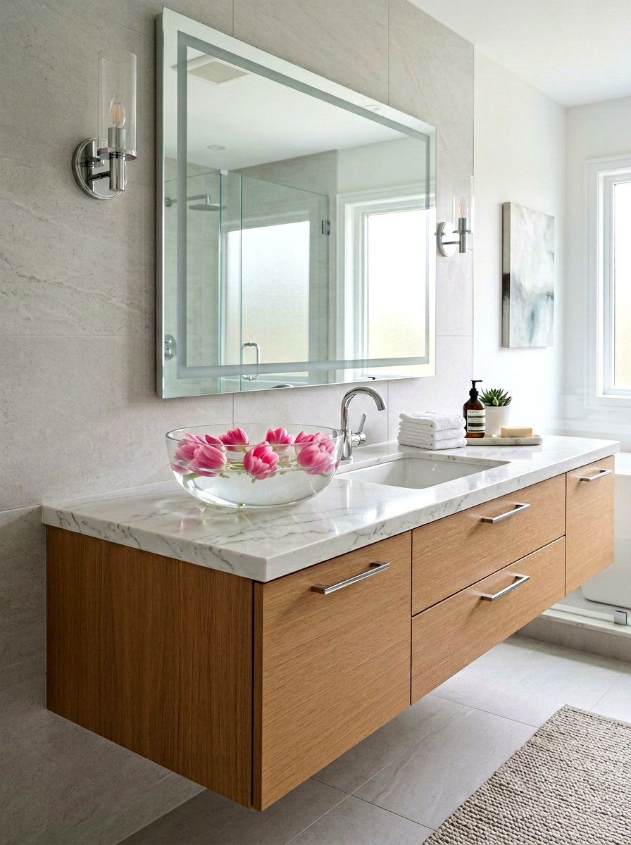 Floating tulips in bowl - 25 Spring Tulip Arrangement Ideas