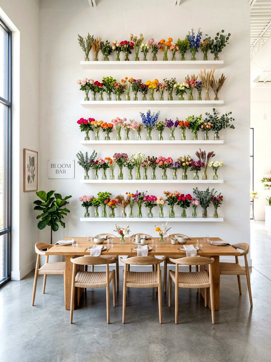 Floating wall shelves - 25 Spring Bloom Bar Ideas