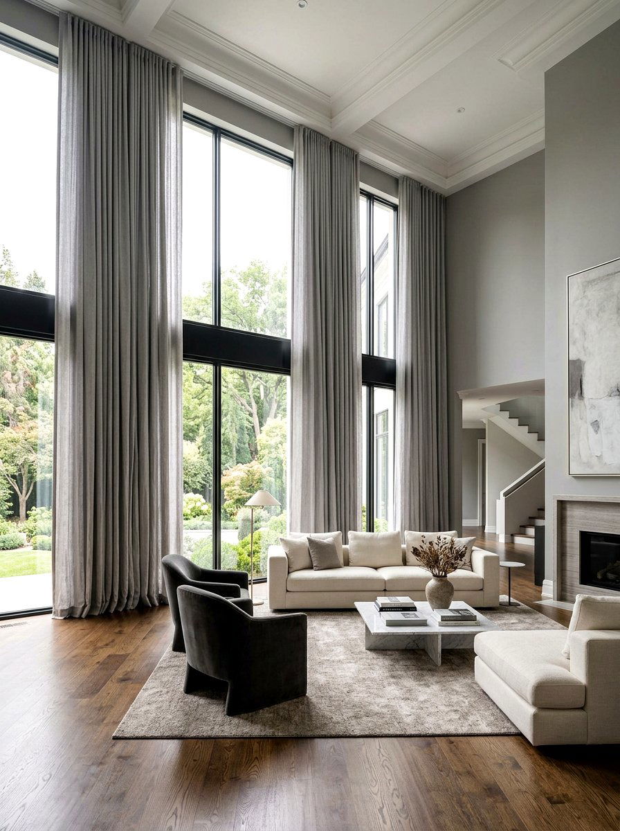 Floor To Ceiling Curtains - 25 Spring Living Room Curtain Ideas