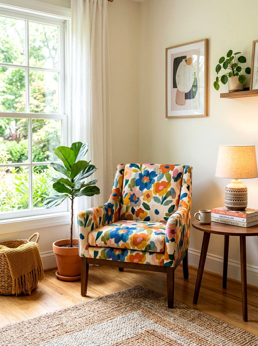 Floral Accent Chair - 25 Spring Abstract Floral Decor Ideas