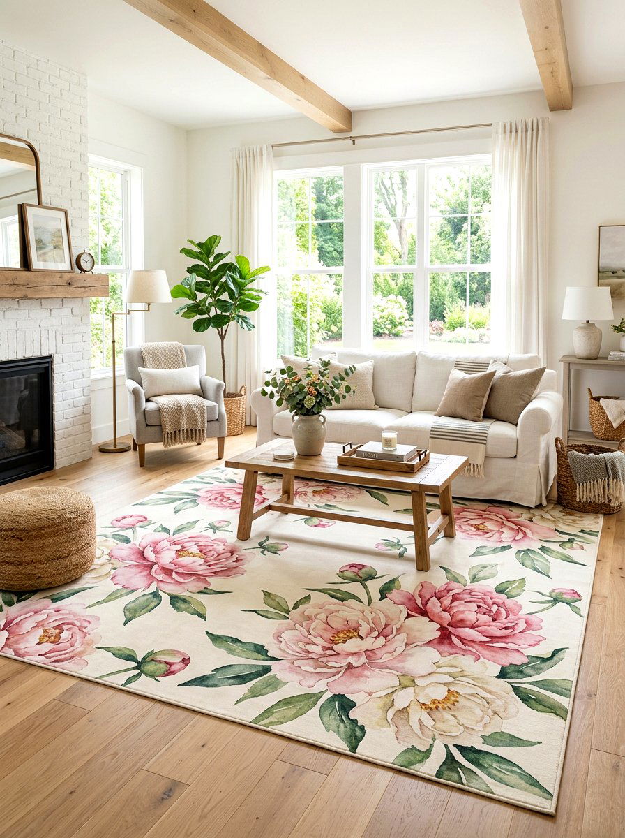 Floral Area Rug - 25 Spring Rug Ideas