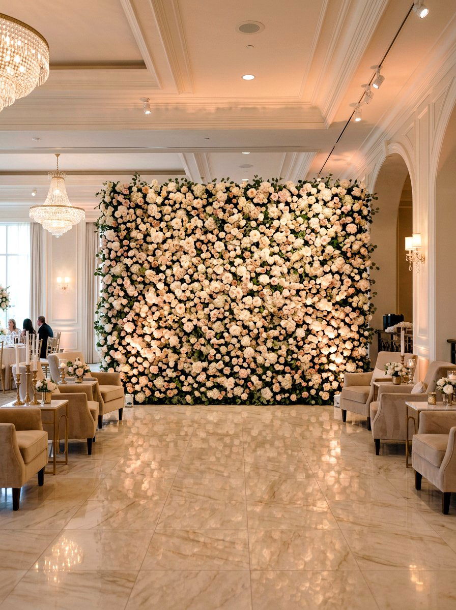 Floral Backdrop Wall - 25 Spring Gender Reveal Decor Ideas