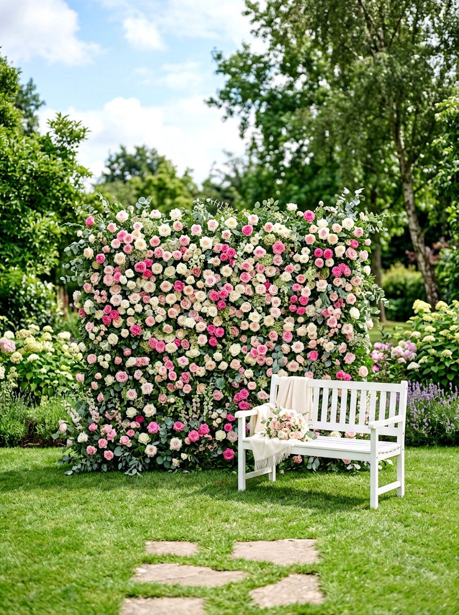 Floral Backdrop Zone - 25 Spring Outdoor Party Decor Ideas