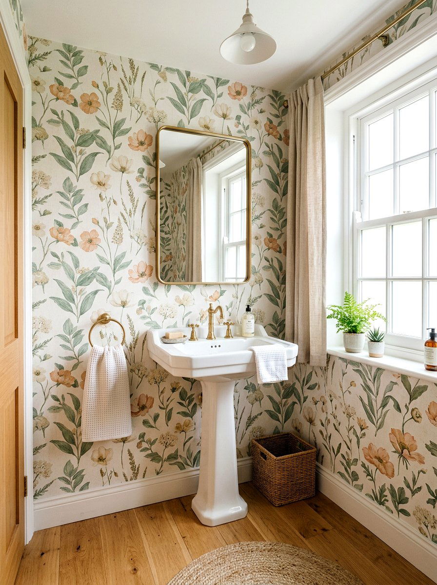 Floral Bathroom Wallpaper - 25 Spring Bathroom Refresh Ideas