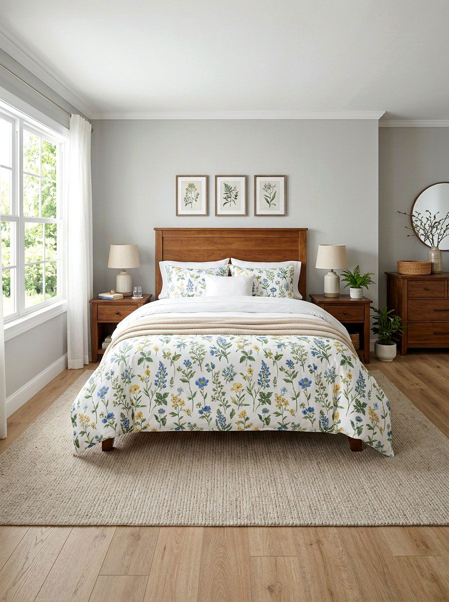 Floral Bedding Set - 25 Spring Home Refresh Ideas