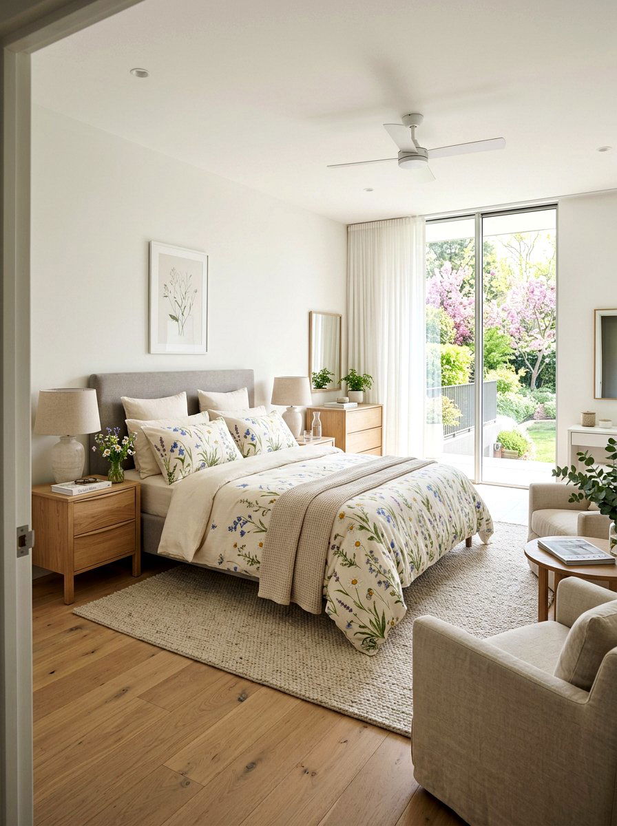 Floral Bedding - 25 Spring Hotel Room Decor Ideas