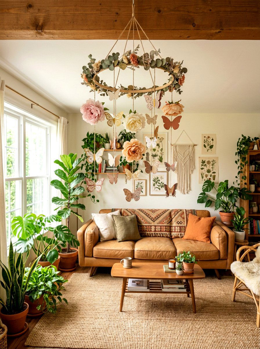 Floral Butterfly Mobile - 25 Spring Butterfly Mobile Ideas