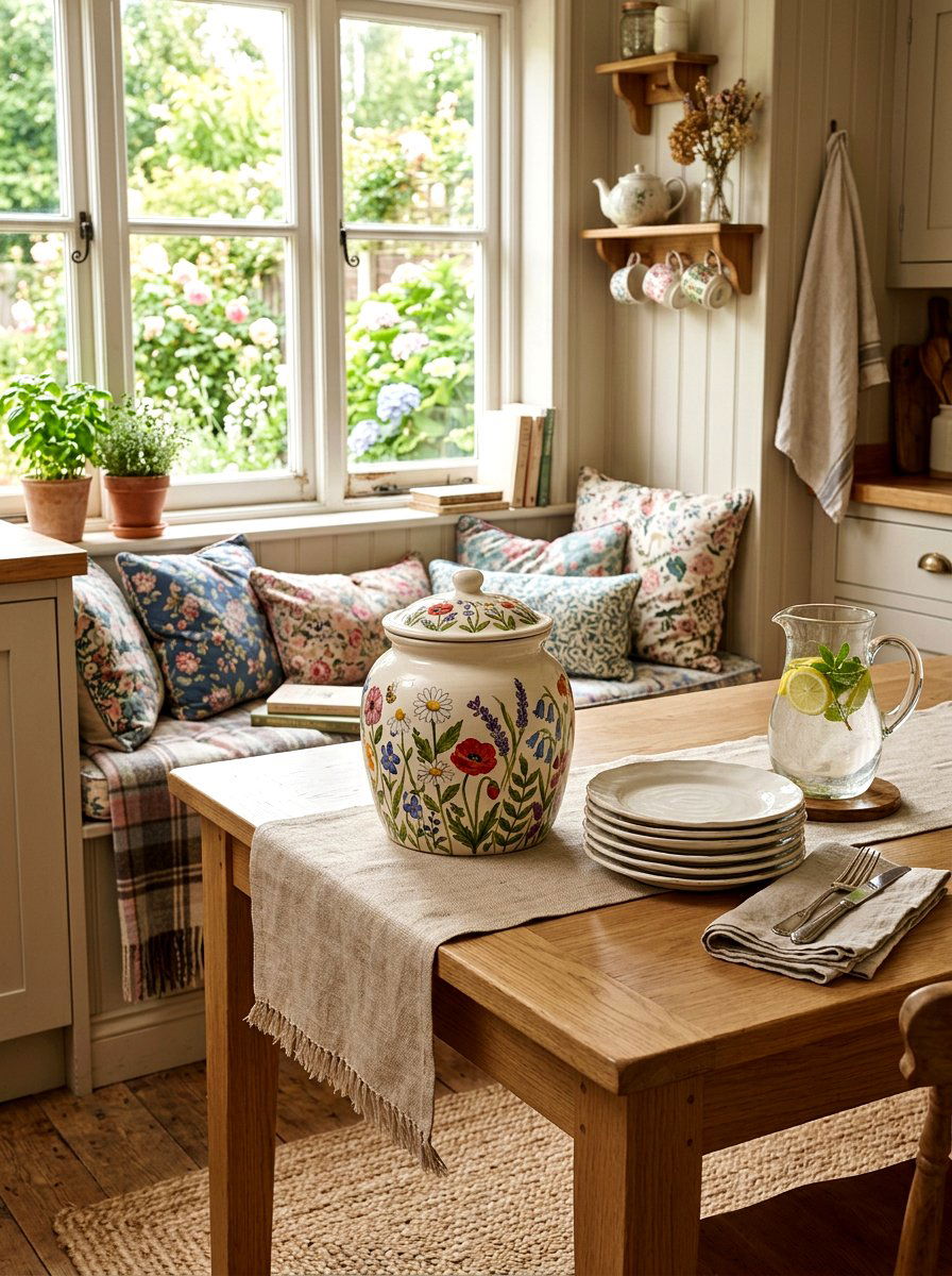 Floral Ceramic Cookie Jar - 25 Spring Cookie Jar Ideas