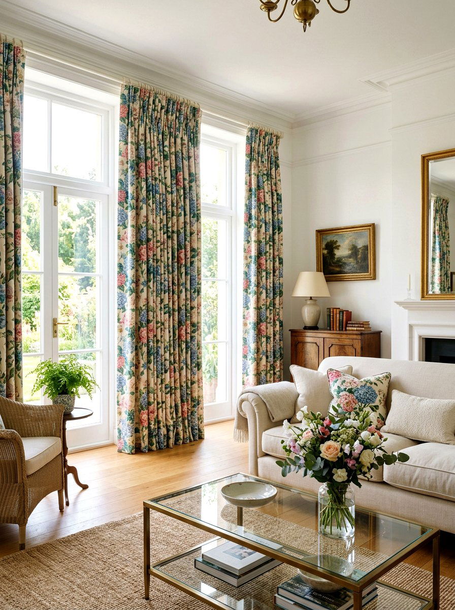 Floral Chintz Curtains - 25 Spring Chintz Decor Ideas