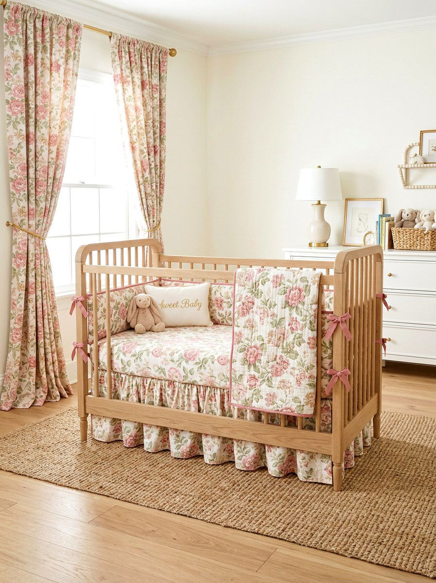 Floral Crib Bedding - 25 Spring Nursery Decor Ideas