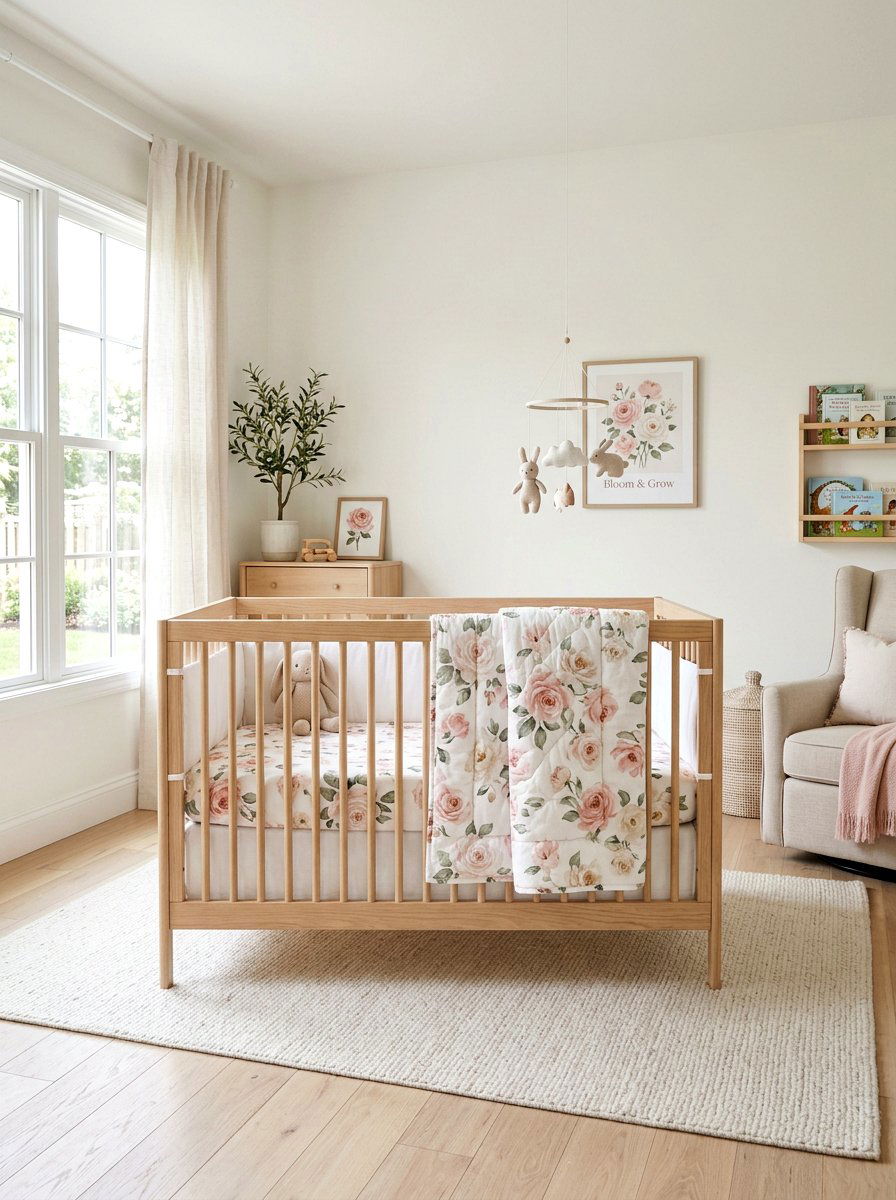 Floral Crib Bedding - 25 Spring Crib Decor Ideas