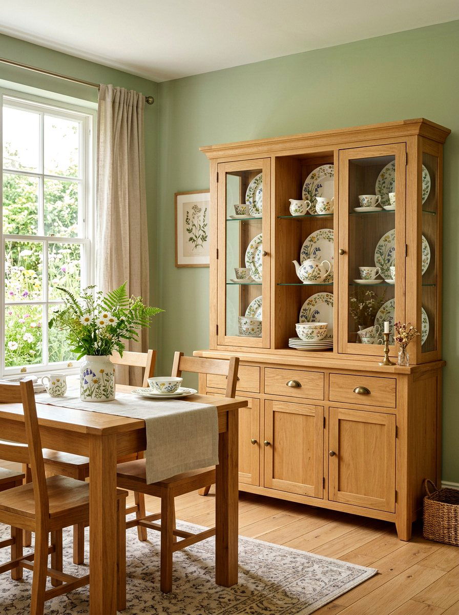 Floral Dish Set - 25 Spring China Cabinet Decor Ideas