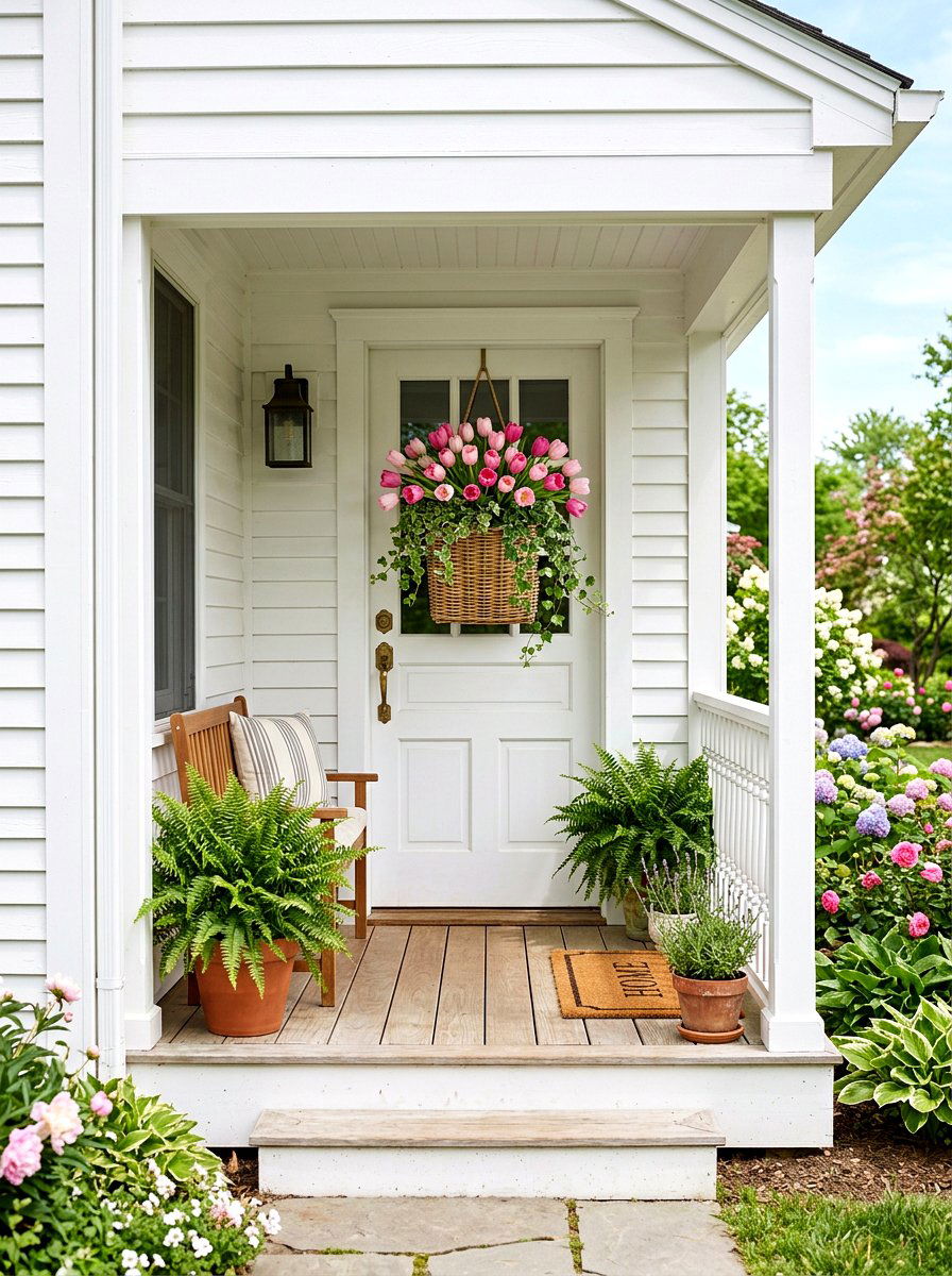 Floral Door Basket - 25 Spring DIY Craft Ideas