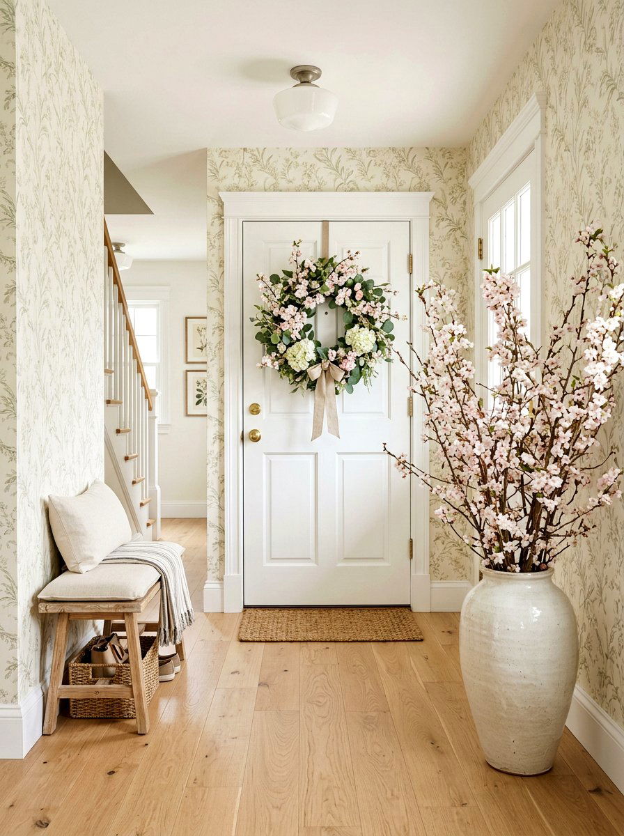 Floral Entryway - 25 Spring Refresh Ideas for Home