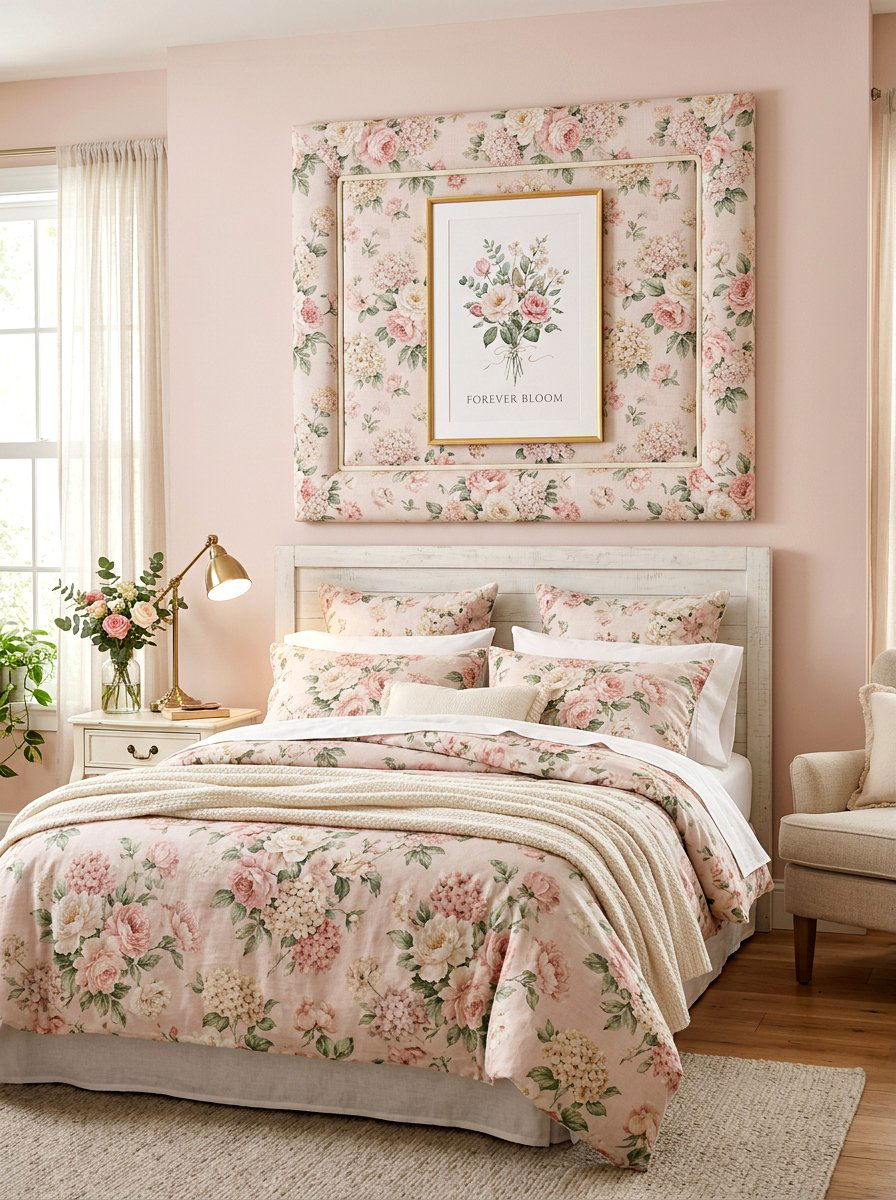 Floral Fabric Frame - 25 Spring Photo Frame Decor Ideas