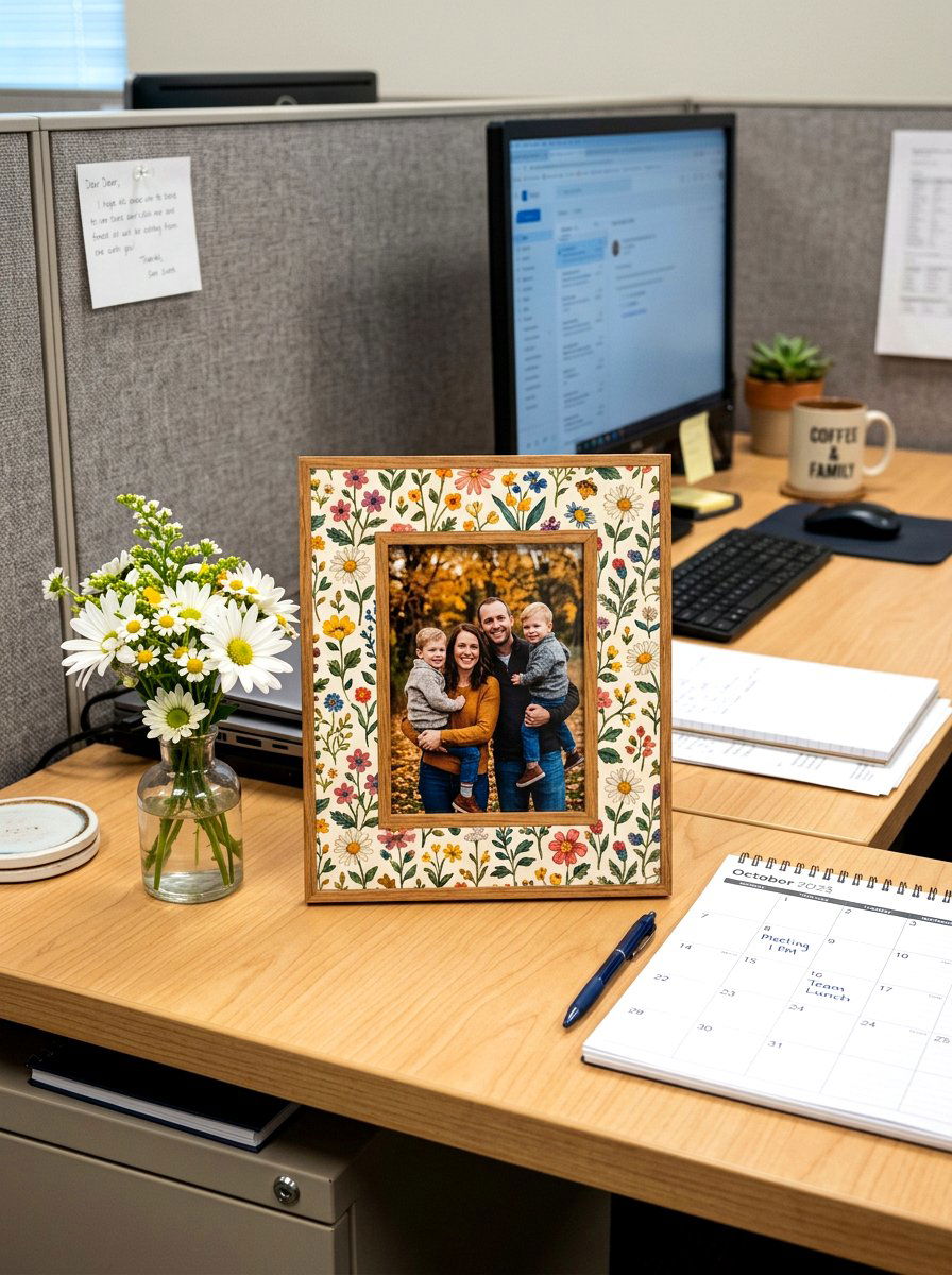 Floral Frame - 25 Spring Cubicle Decor Ideas