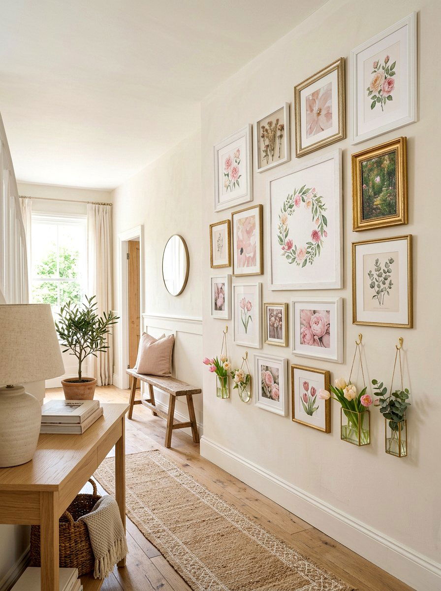 Floral Gallery Wall - 25 Spring Photo Wall Ideas