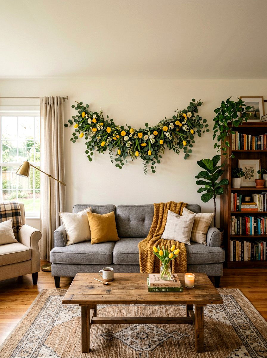 Floral Garland Wall - 25 Spring Flower Wall Ideas