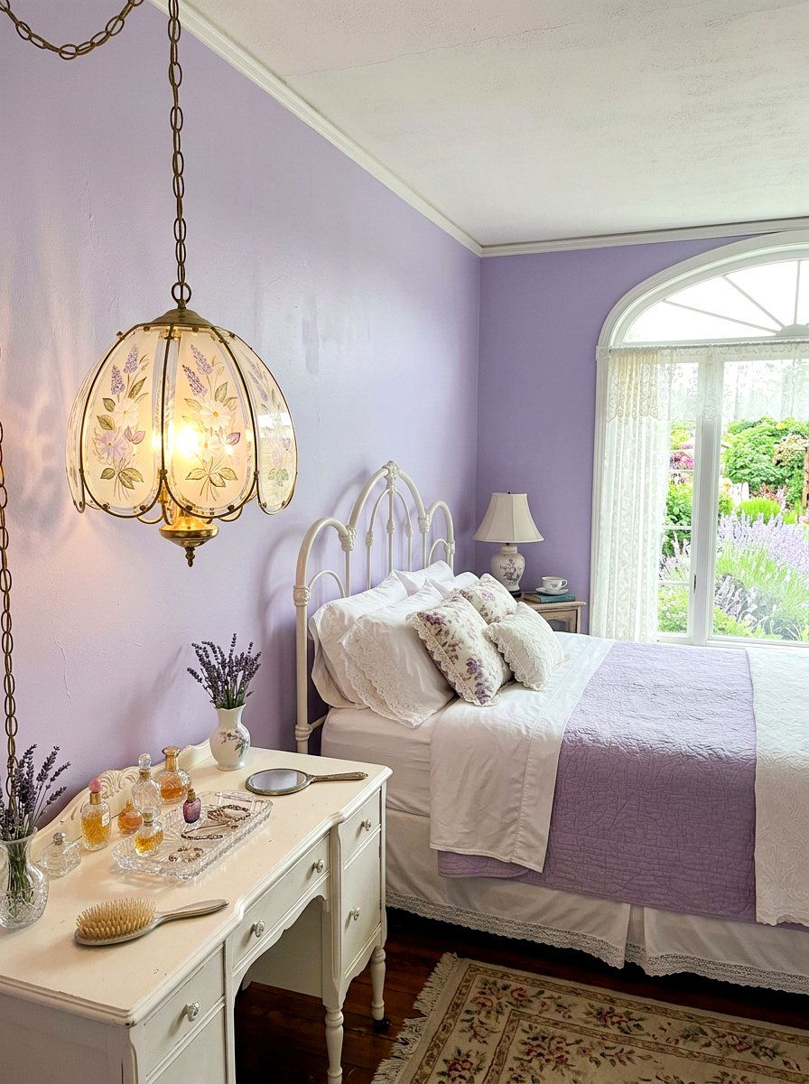 Floral Glass Swag Lamp - 25 Spring Swag Light Ideas