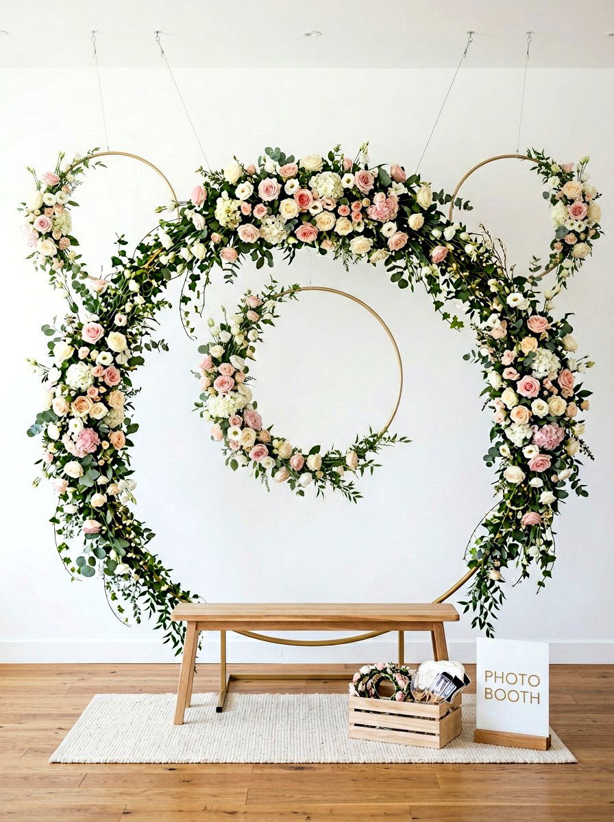 Floral Hoop Photo Booth - 25 Spring Baby Shower Decor Ideas